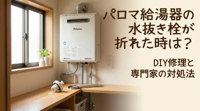 パロマ給湯器の水抜き栓が折れた時は？