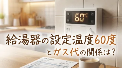 給湯器の設定温度60度とガス代の関係は？
