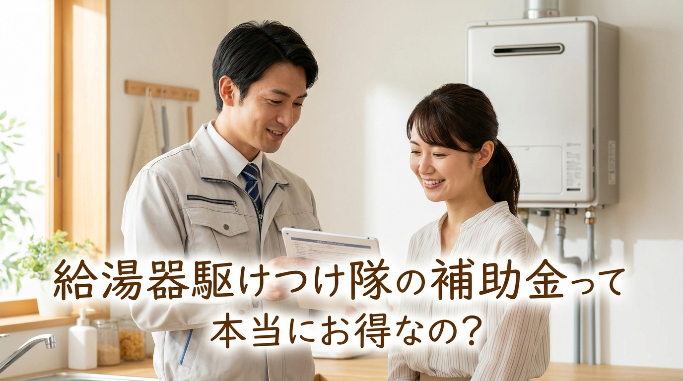 給湯器駆けつけ隊の補助金って本当にお得なの？