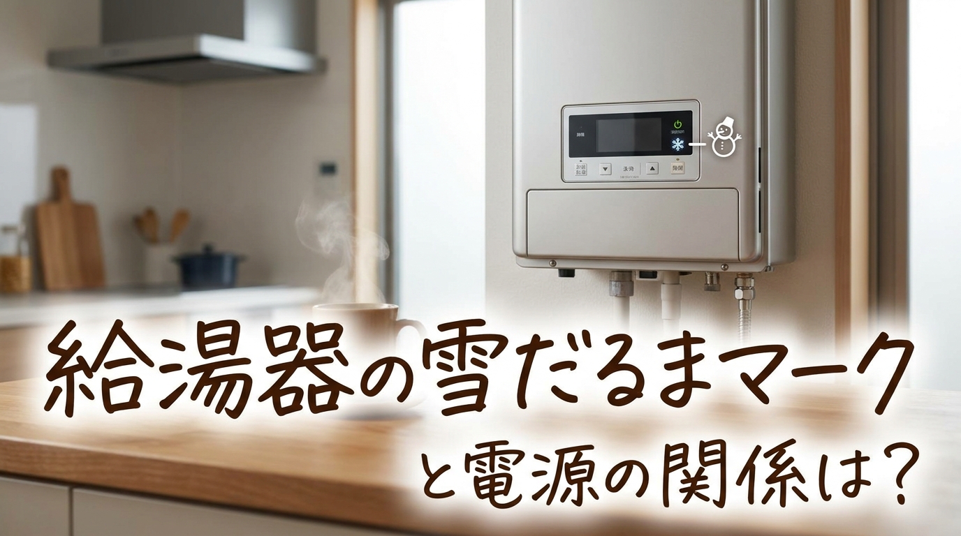 給湯器の雪だるまマークと電源の関係は?