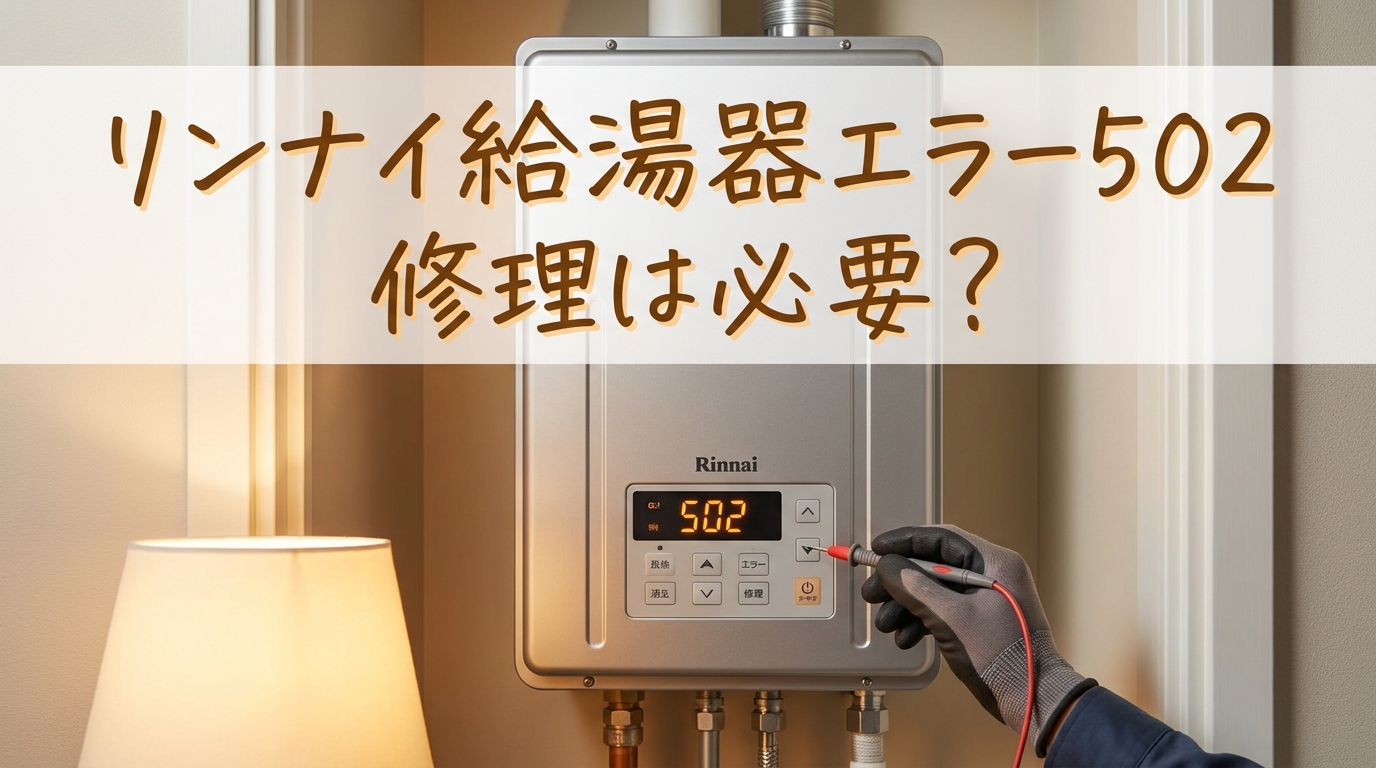 リンナイ給湯器エラー502の修理は必要？
