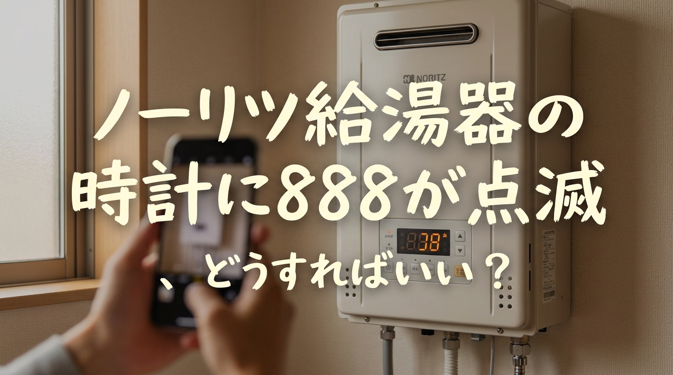 ノーリツ給湯器の時計に888が点滅、どうすればいい?