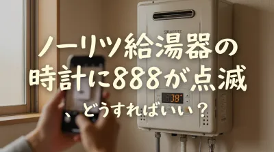 ノーリツ給湯器の時計に888が点滅、どうすればいい？