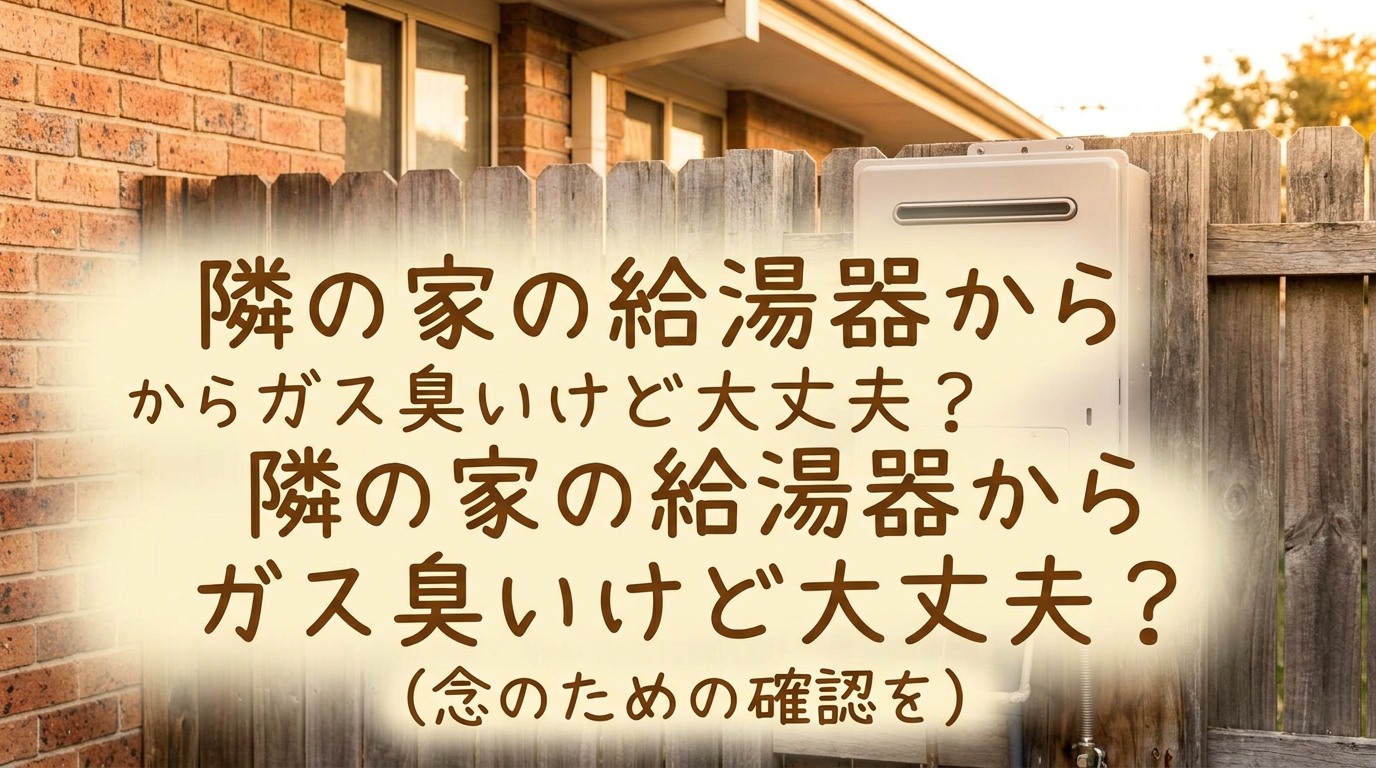 隣の家の給湯器からガス臭いけど大丈夫？