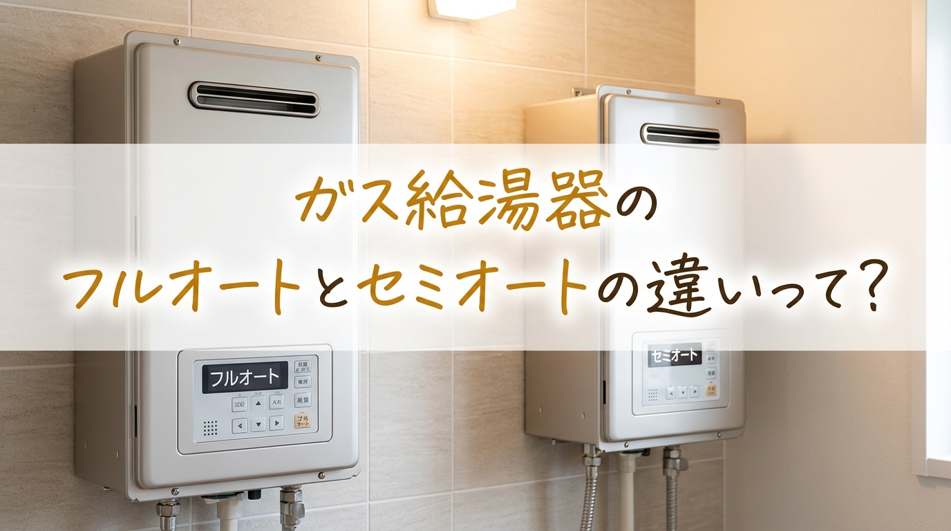ガス給湯器のフルオートとセミオートの違いって?