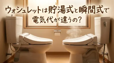 ウォシュレットは貯湯式と瞬間式で電気代が違うの？