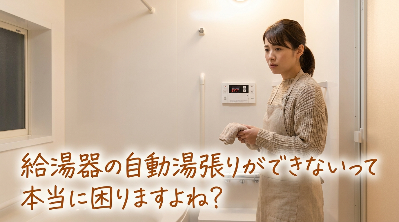 給湯器の自動湯張りができないって本当に困りますよね？