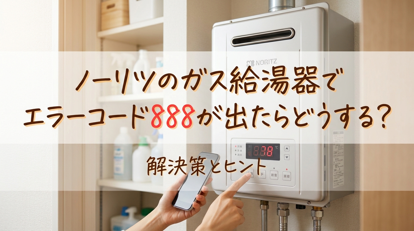 ノーリツのガス給湯器でエラーコード888が出たらどうする？