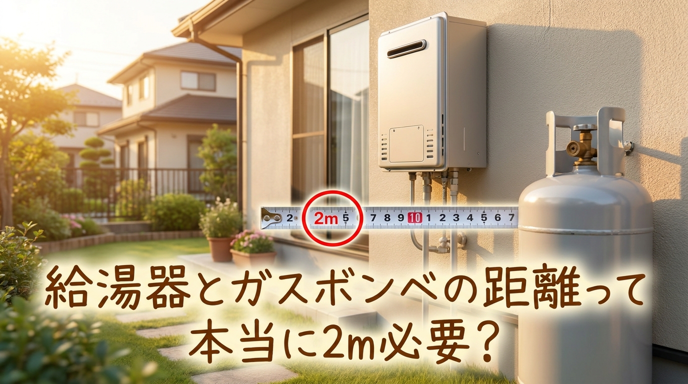 給湯器とガスボンベの距離って本当に2m必要？