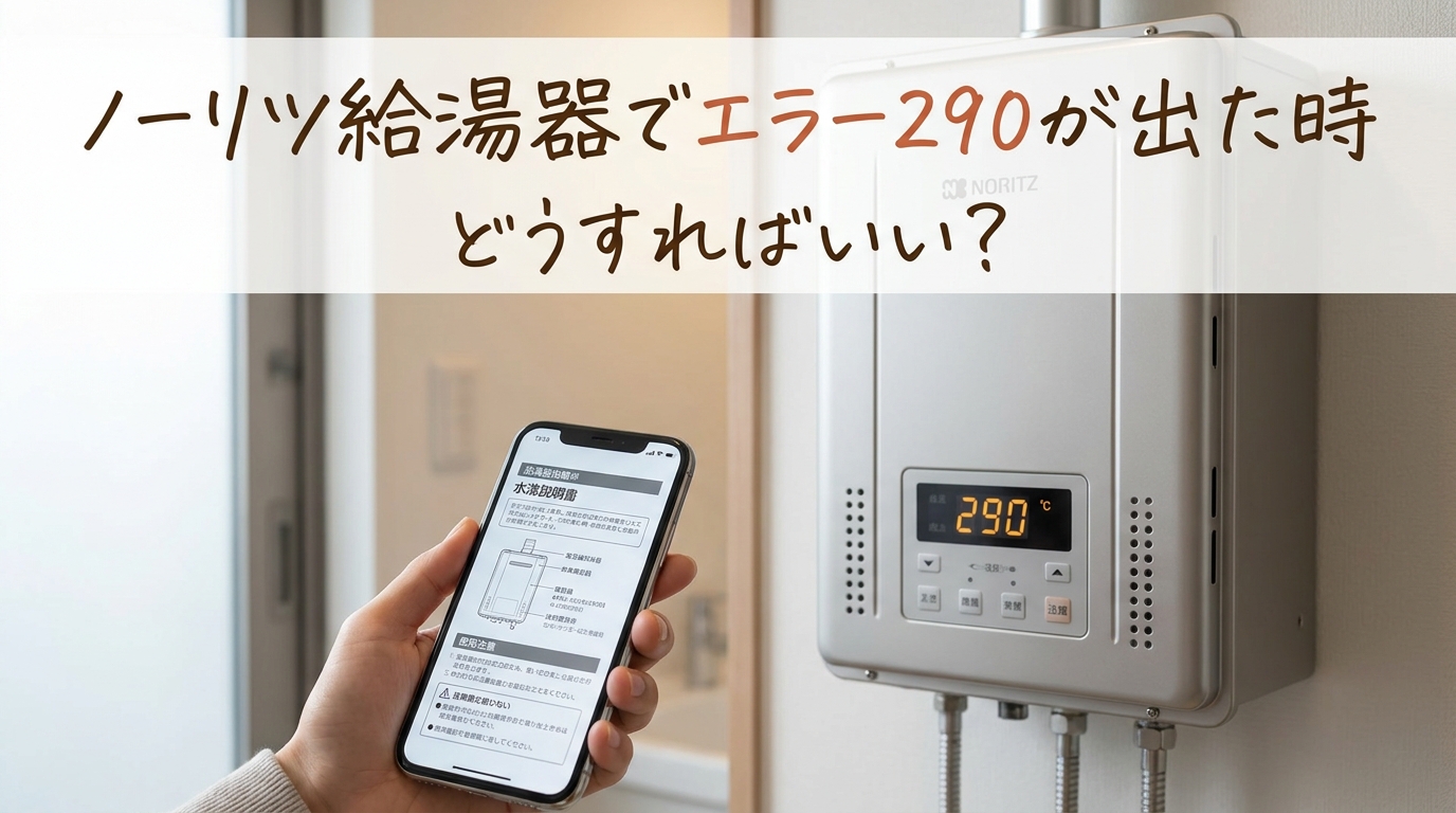 ノーリツ給湯器でエラー290が出た時どうすればいい?