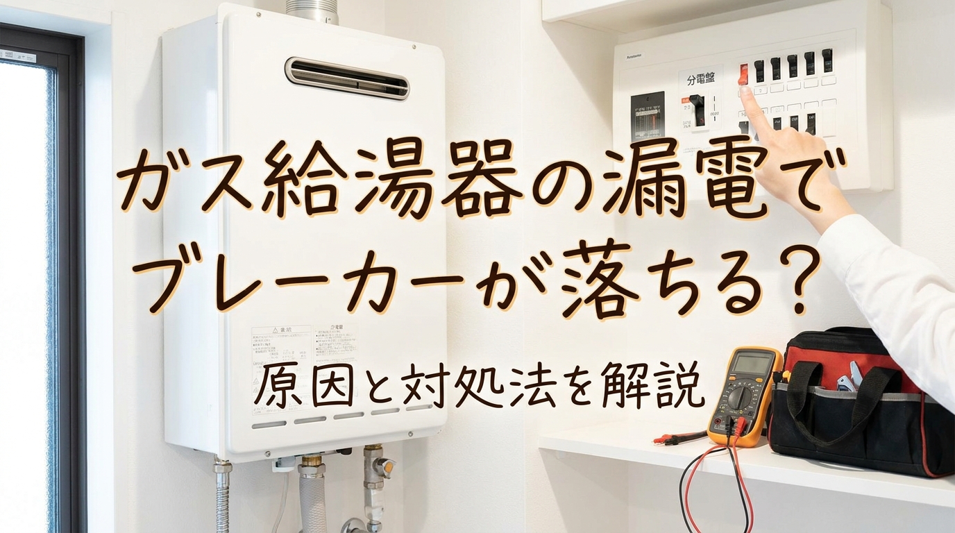 ガス給湯器の漏電でブレーカーが落ちる？原因と対処法を解説