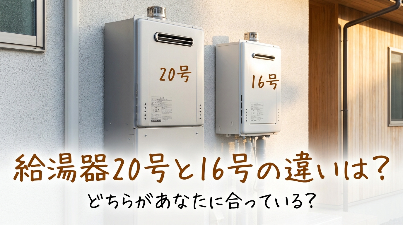 給湯器20号と16号の違いは？