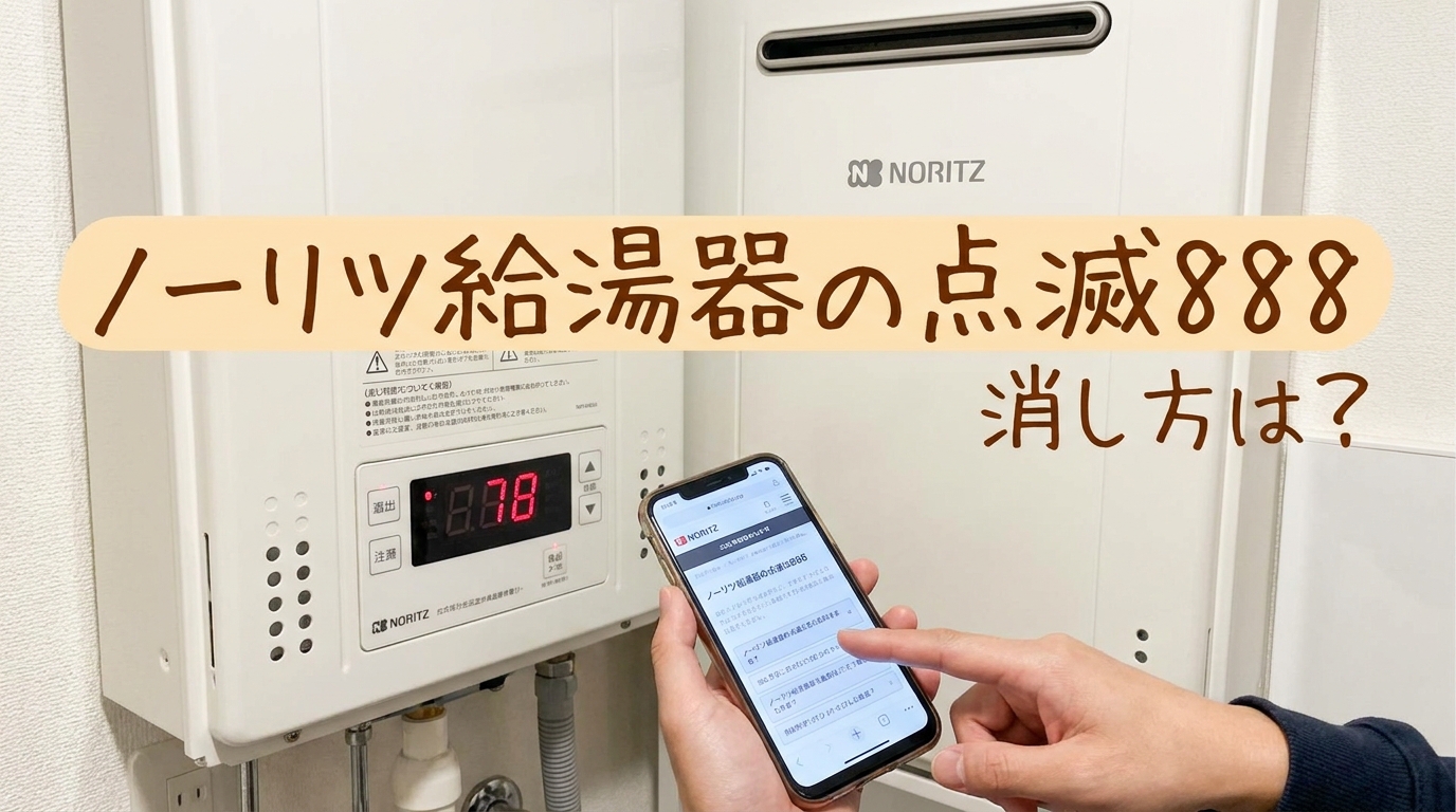 ノーリツ給湯器の点滅888消し方は?