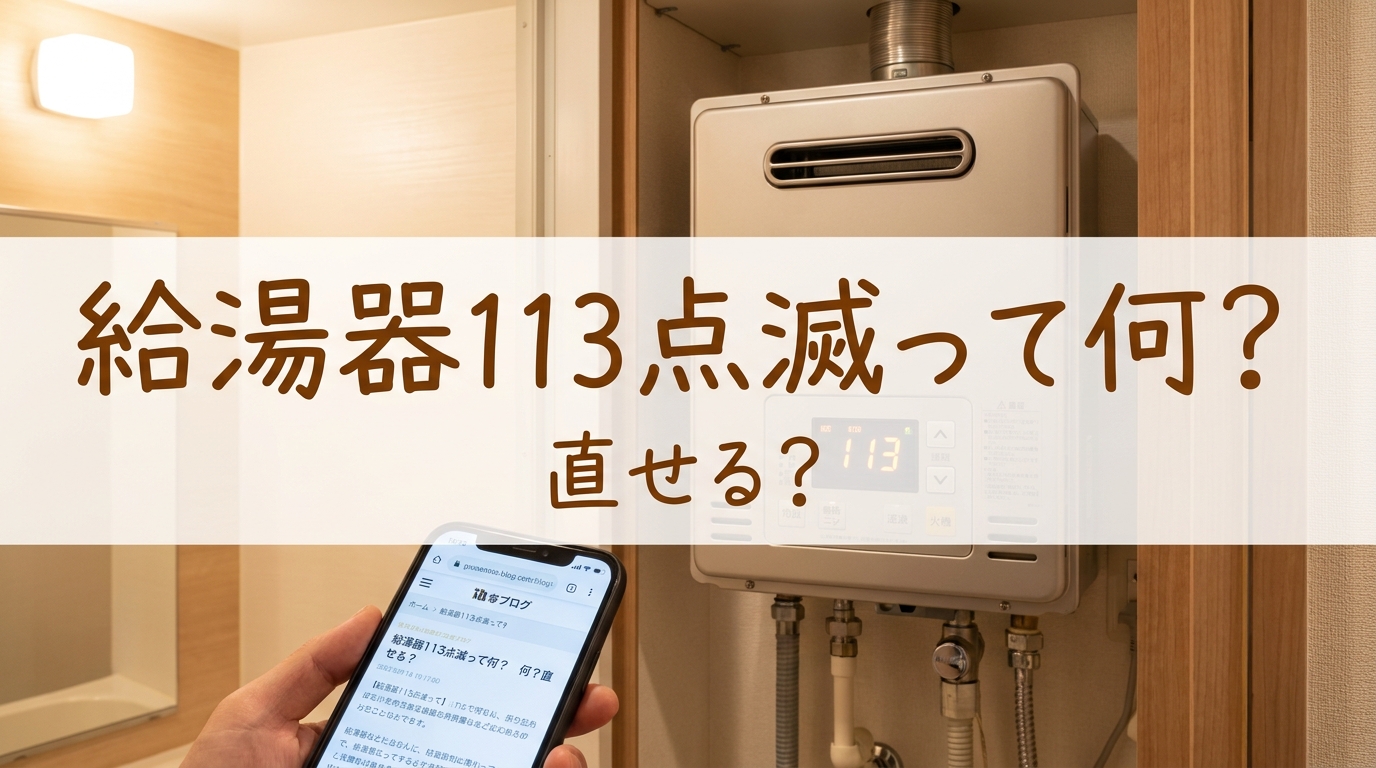 給湯器113点滅って何?直せる?