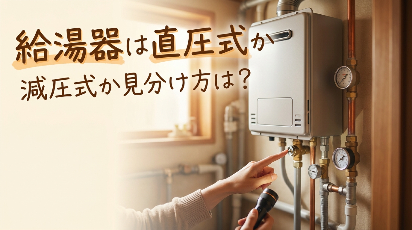 給湯器は直圧式か減圧式か見分け方は?