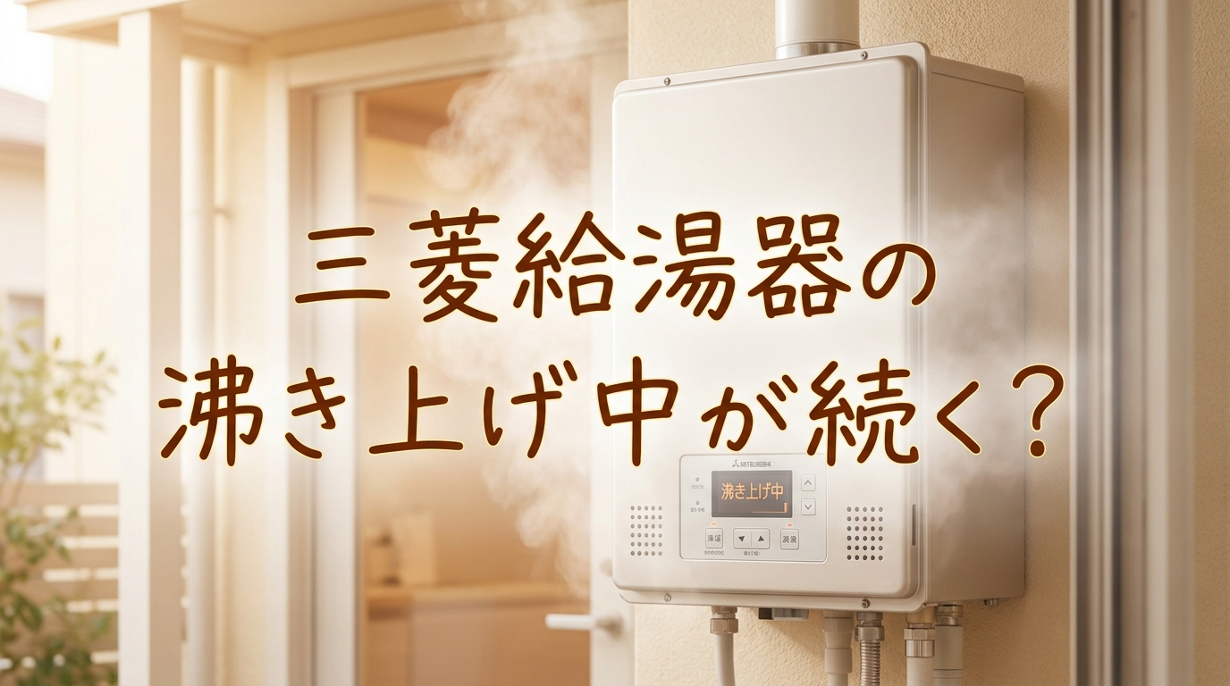 三菱給湯器の沸き上げ中が続く?