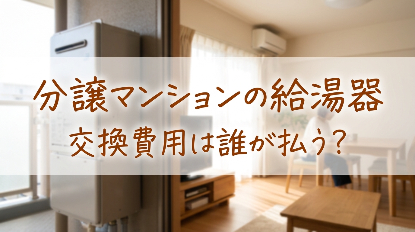 分譲マンションの給湯器交換費用は誰が払う?