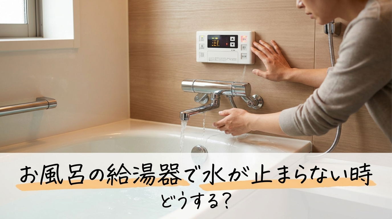 お風呂の給湯器で水が止まらない時どうする?