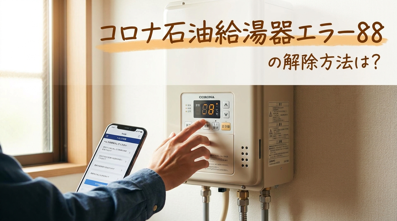コロナ石油給湯器エラー88の解除方法は?