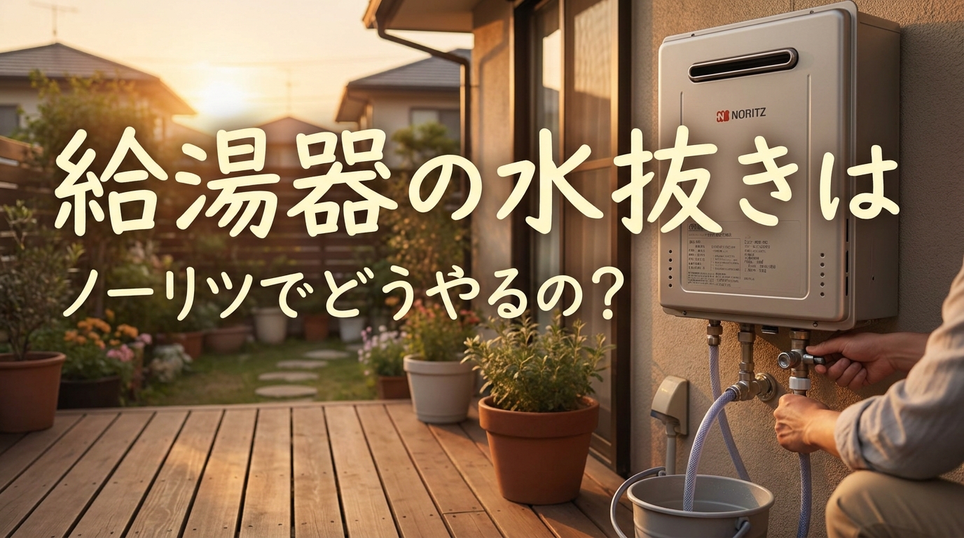 給湯器の水抜きはノーリツでどうやるの?