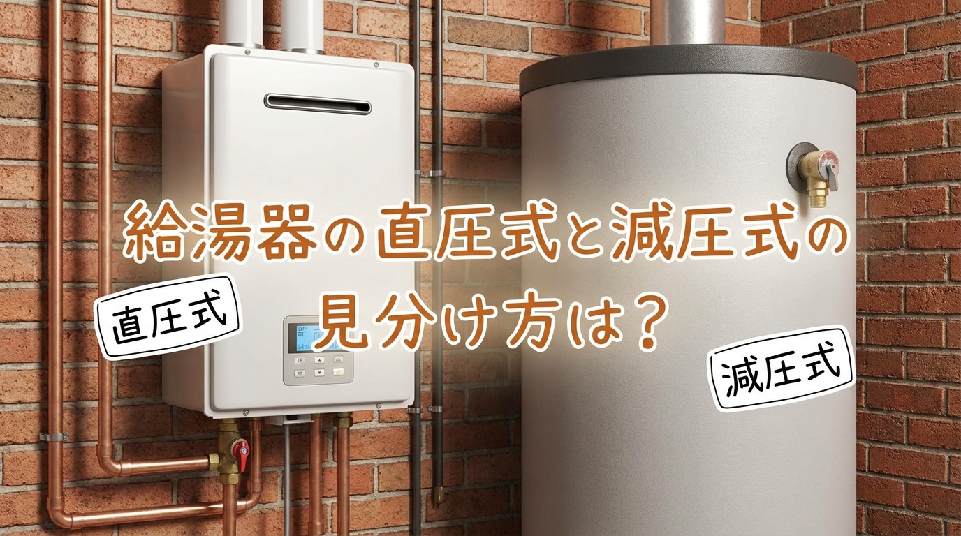 給湯器の直圧式と減圧式の見分け方は?