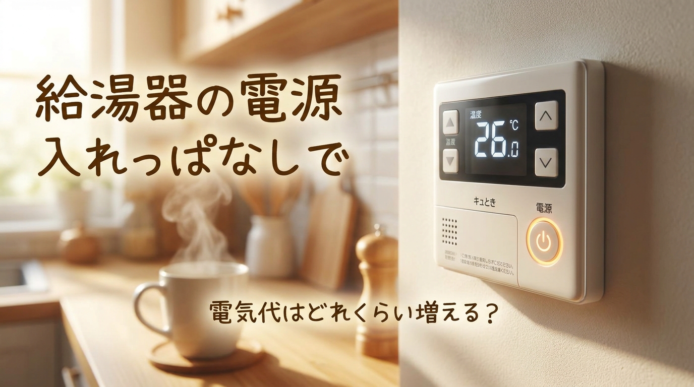 給湯器の電源入れっぱなしで電気代はどれくらい増える？