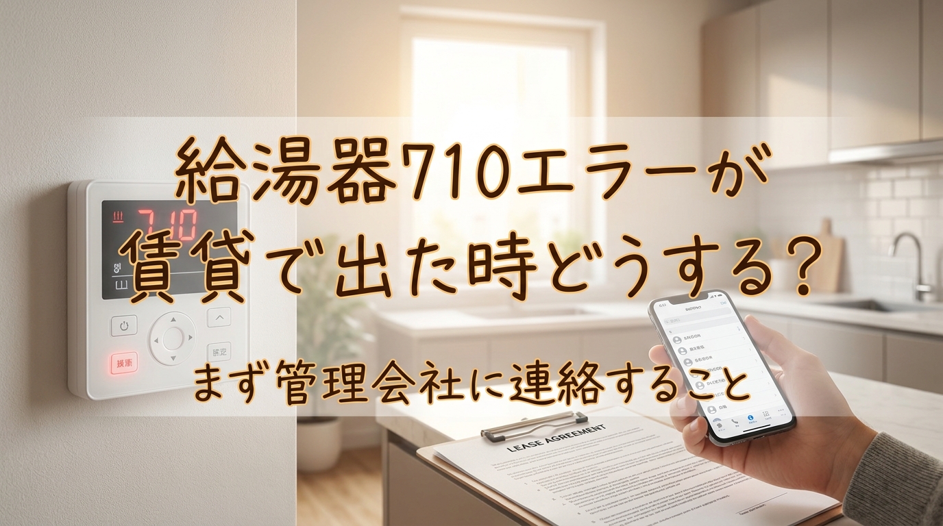 給湯器710エラーが賃貸で出た時どうする？