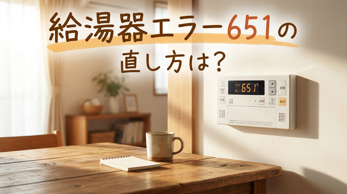 給湯器エラー651の直し方は?