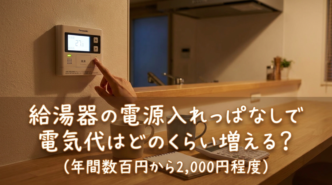 給湯器の電源入れっぱなしで電気代はどのくらい増える?
