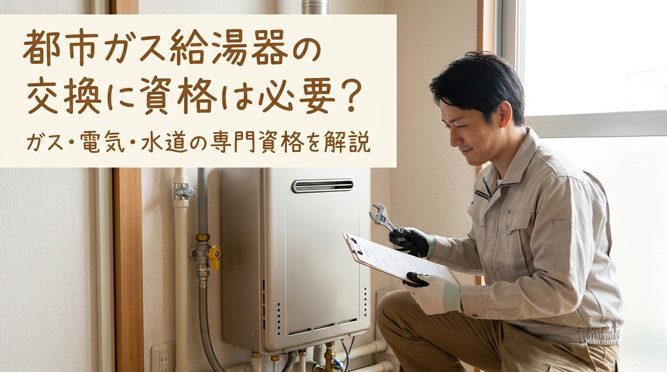 都市ガス給湯器の交換に資格は必要?
