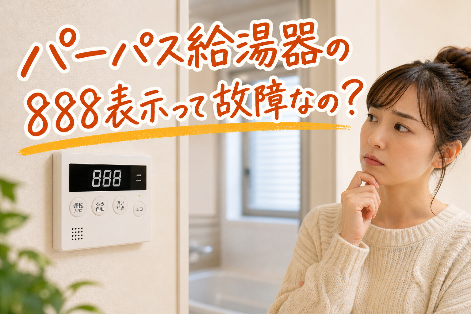 パーパス給湯器の888表示って故障なの?