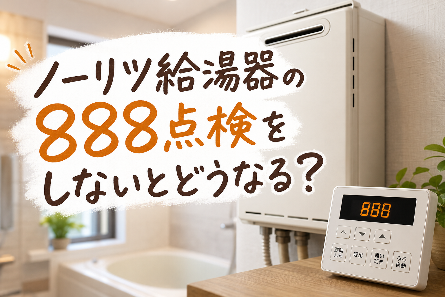 ノーリツ給湯器の888点検をしないとどうなる?