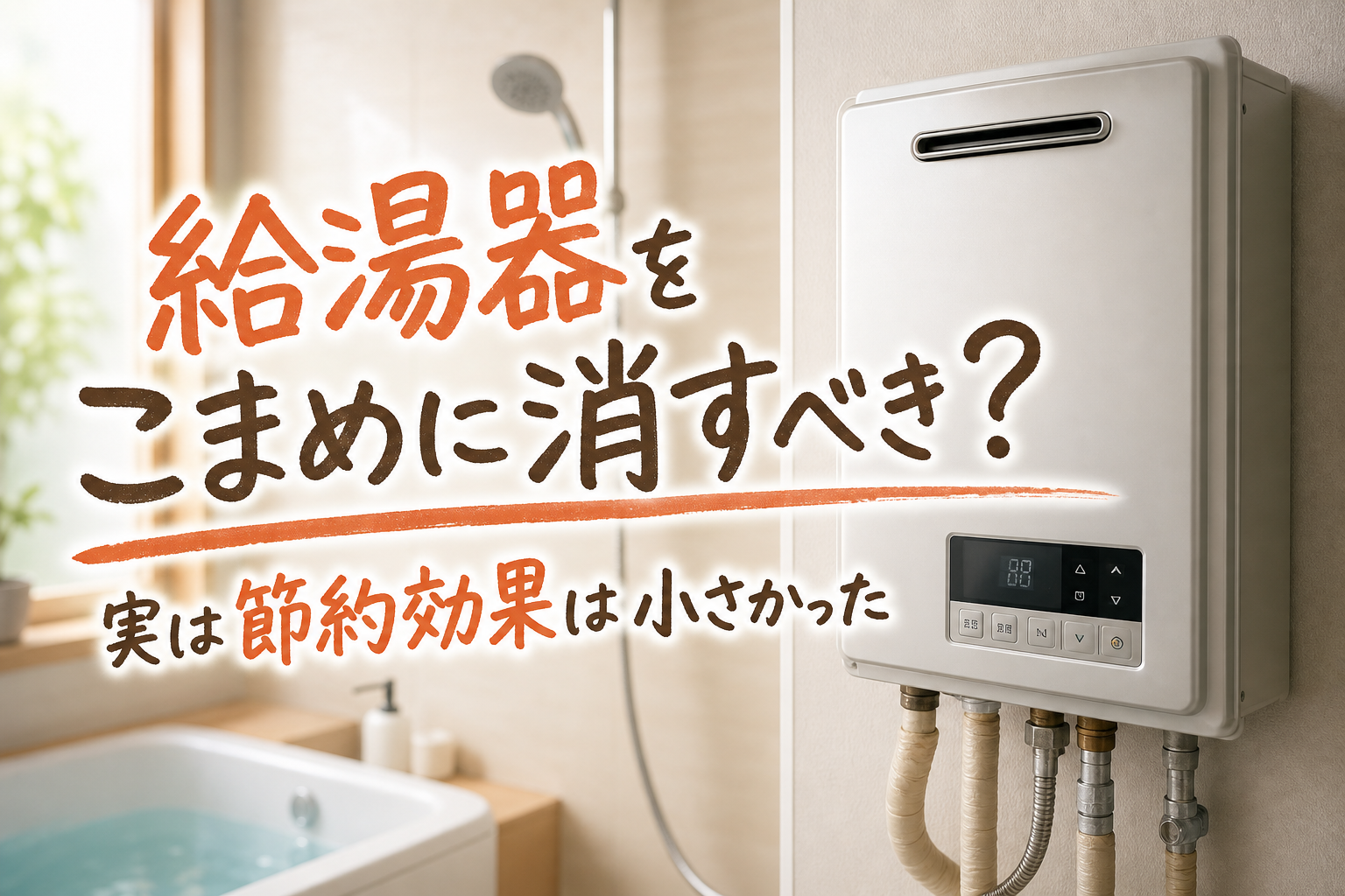 給湯器をこまめに消すべき？実は節約効果は小さかった