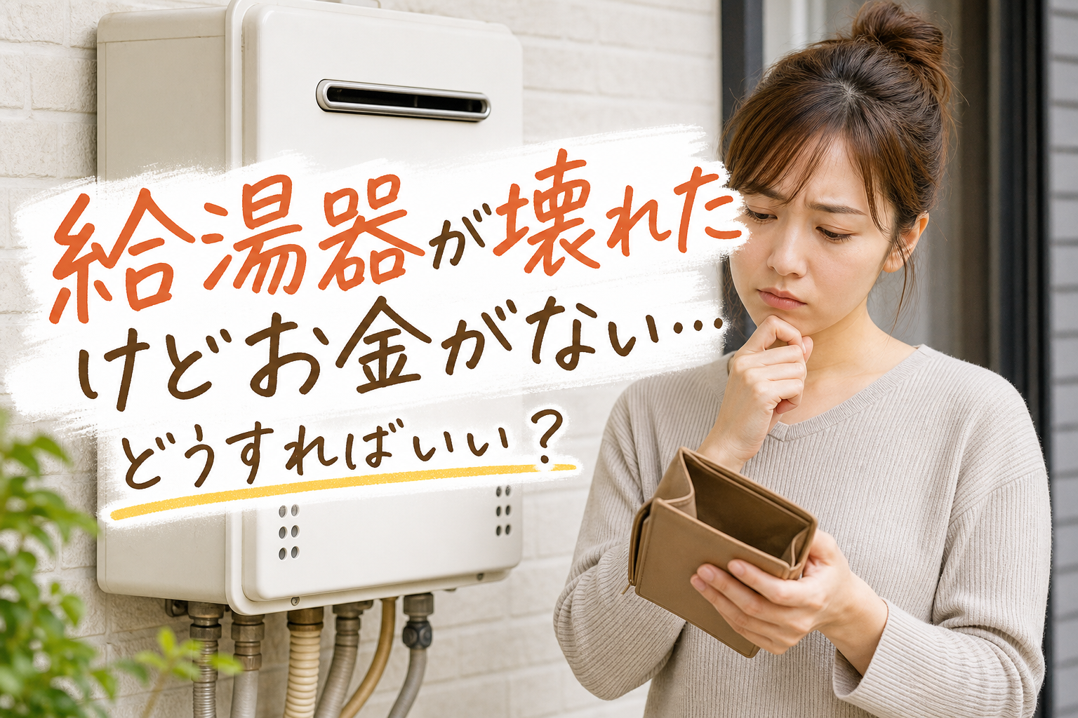 給湯器が壊れたけどお金がない…どうすればいい？