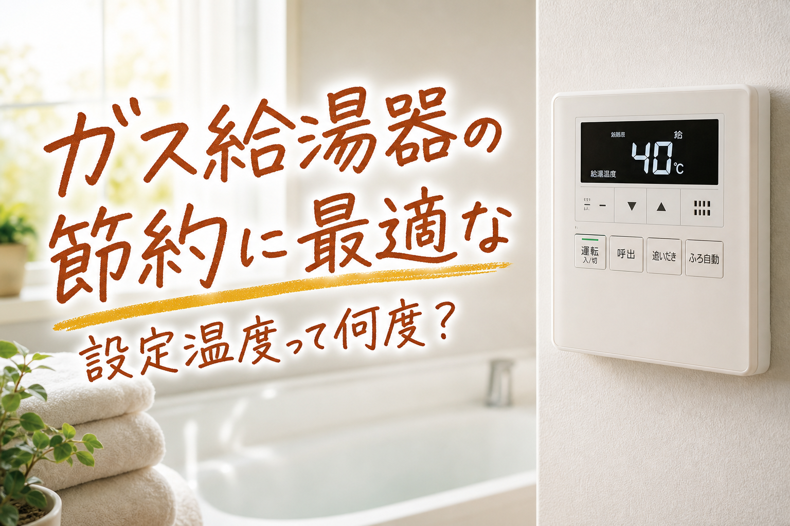 ガス給湯器の節約に最適な設定温度って何度?
