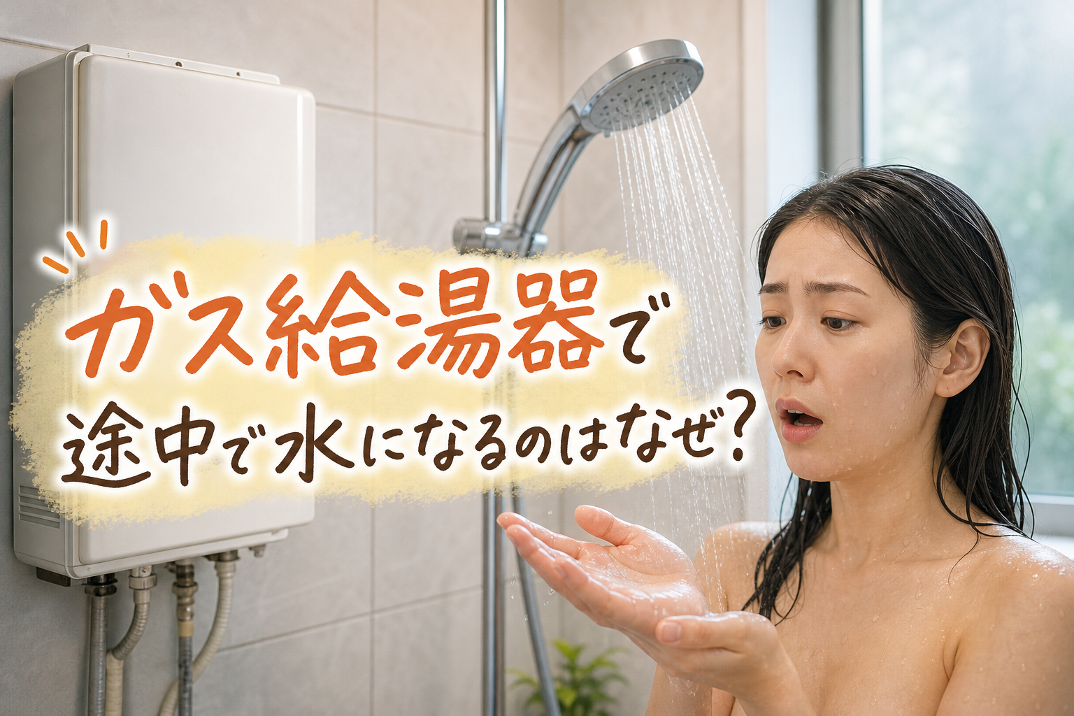 ガス給湯器で途中で水になるのはなぜ?