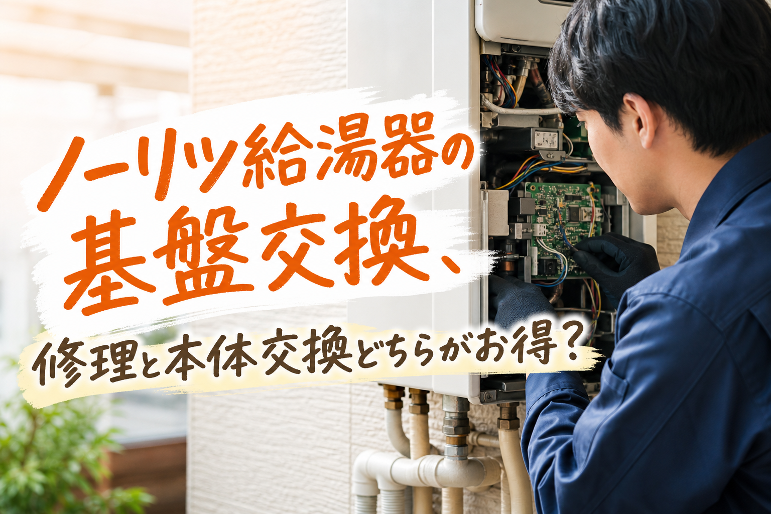 ノーリツ給湯器の基盤交換、修理と本体交換どちらがお得?