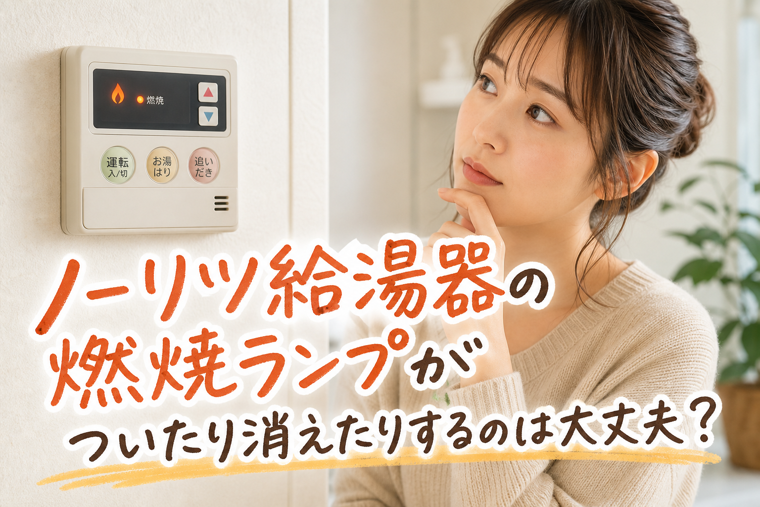 ノーリツ給湯器の燃焼ランプがついたり消えたりするのは大丈夫?