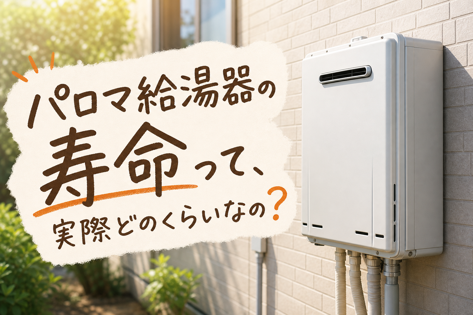 パロマ給湯器の寿命って、実際どのくらいなの?