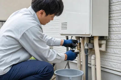 給湯器の水抜きで電源はいつ切るの？