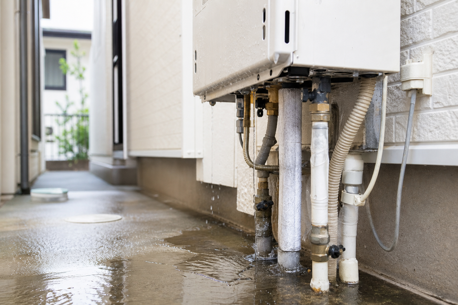 給湯器の水漏れが外で起きてる?原因と対処法