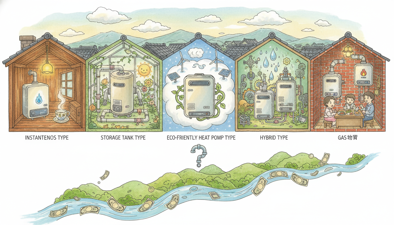 タイプ別の具体的な給湯器の値段をご紹介