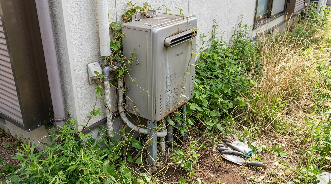 給湯器周辺の雑草対策と予防法