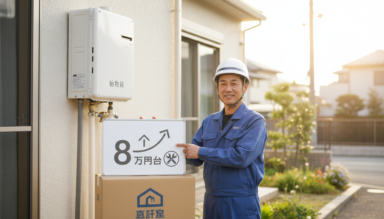 正直屋の給湯器価格は工事込みで約8万円台から