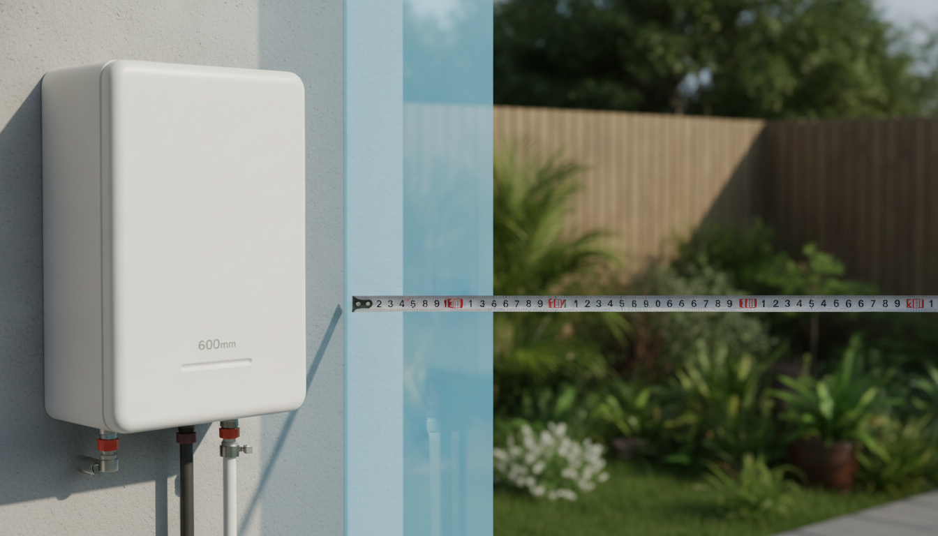 給湯器の前方離隔は600mm以上が基本です