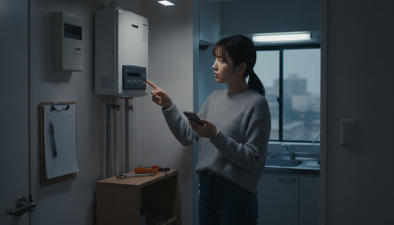 給湯器がつかない時の対処法は、まず自分でチェックしてから管理会社へ連絡すること