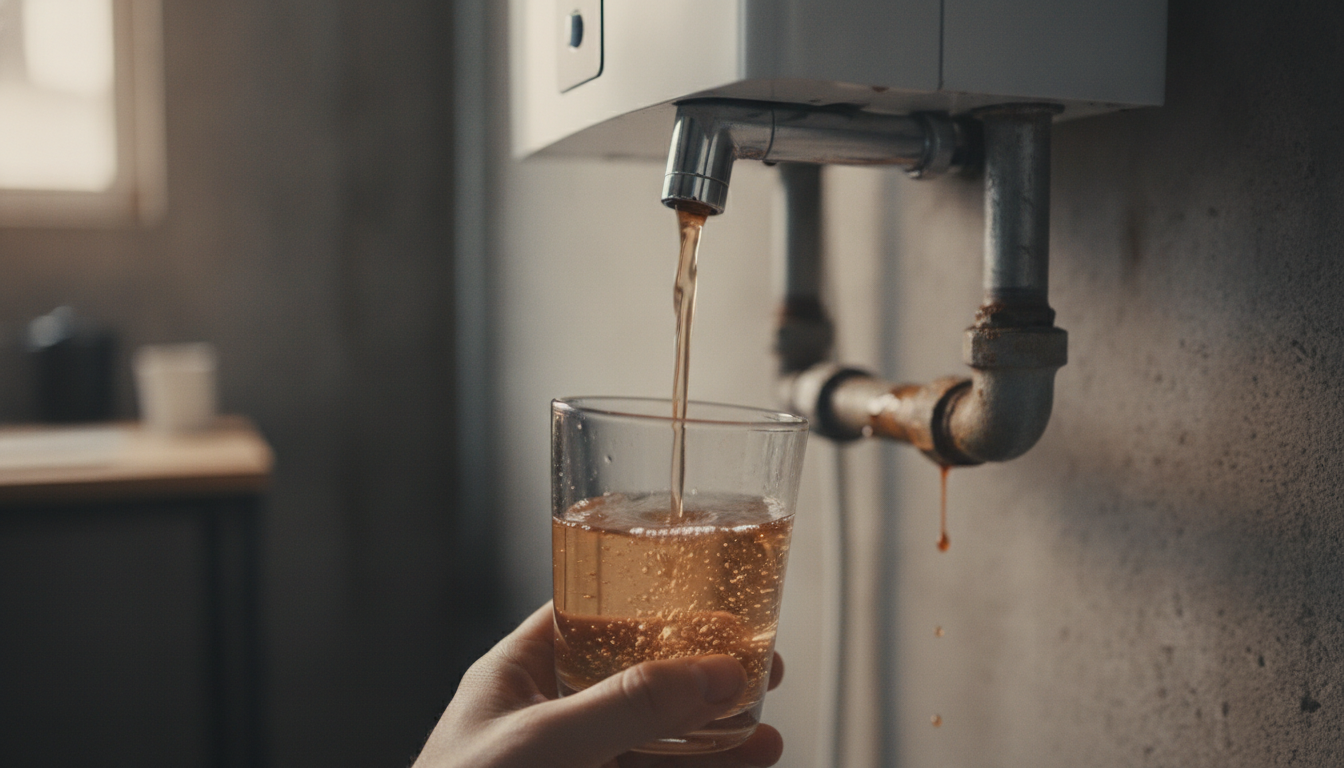 給湯器の水が茶色いのは配管や給湯器のサビが主な原因です