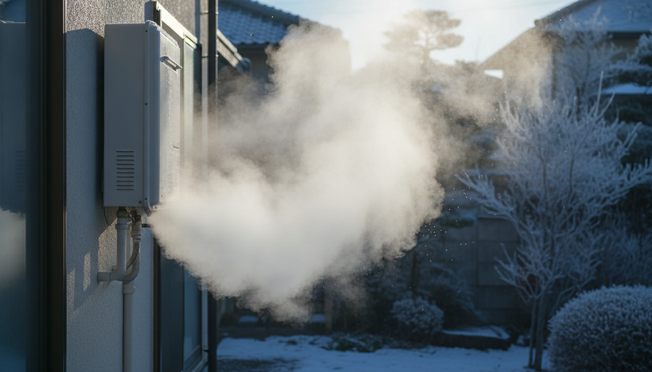 給湯器から出る湯気は基本的には正常です