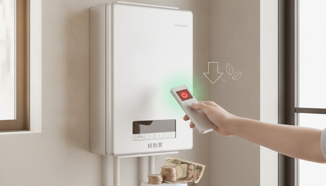 給湯器の電源を切ると年間数百円程度の節約になります