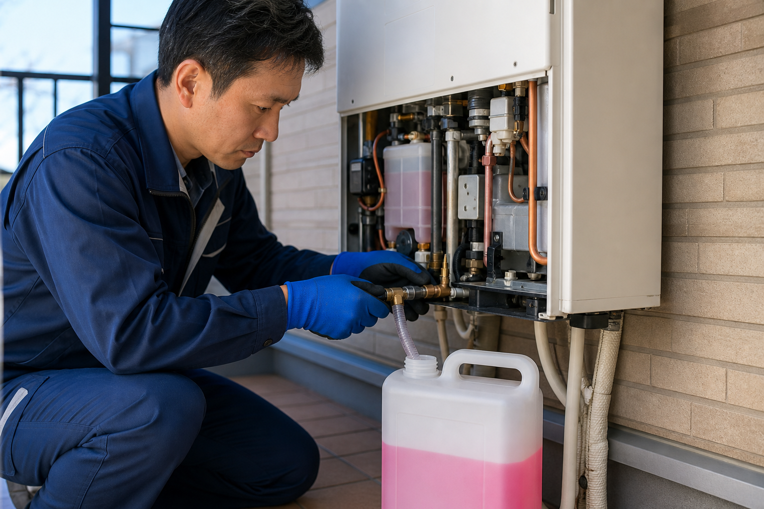 ノーリツ給湯器の不凍液交換は「3年に1回・プロに依頼」が基本